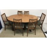 A G Plan teak D end dining table on end