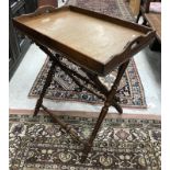 A Victorian mahogany butler's tray of re