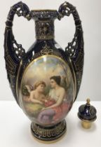 A Vienna vase and cover, the main body d