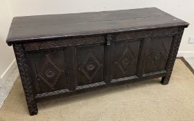 An early 18th Century oak coffer, the si