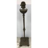 A late Victorian brass column oil standa