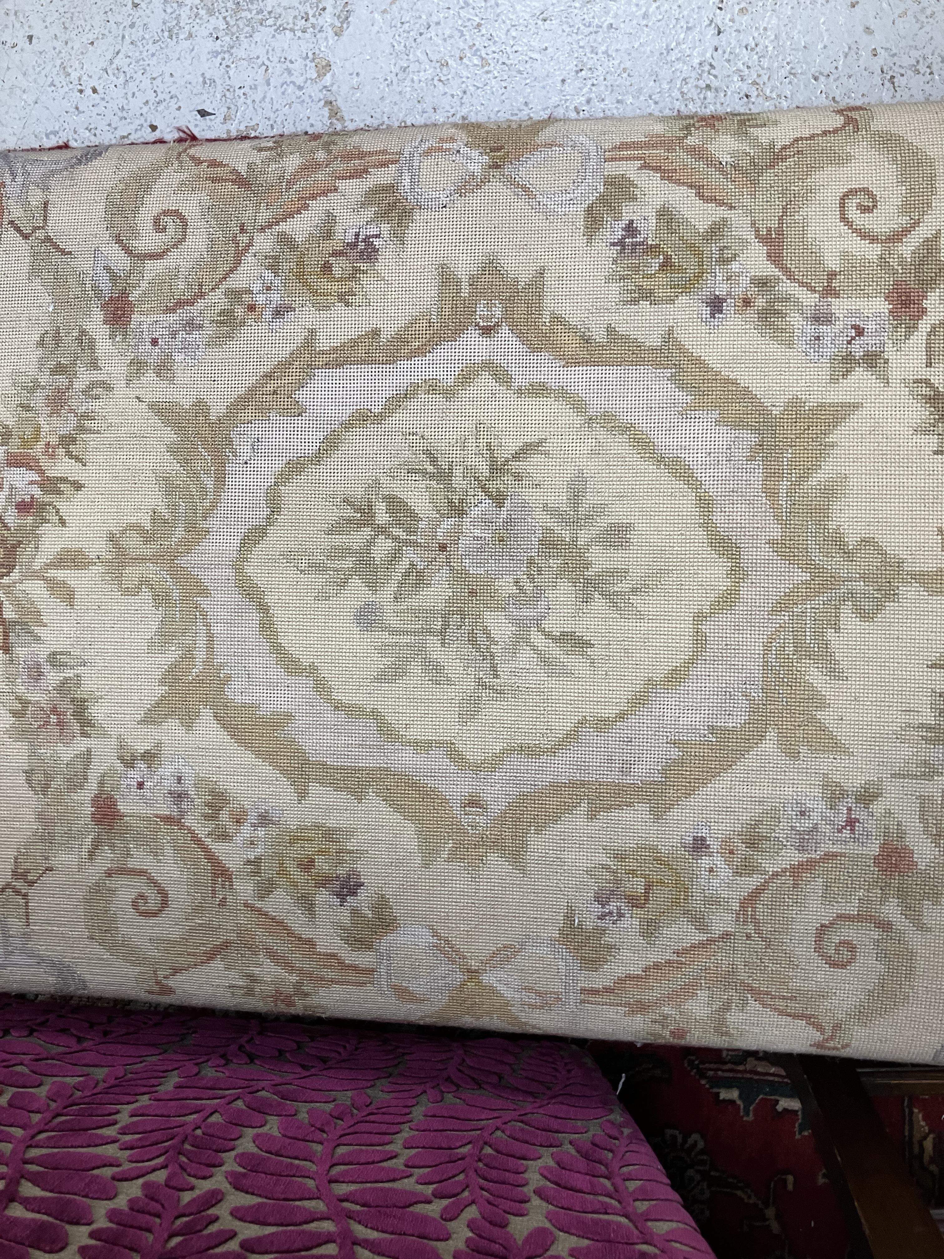 A late Victorian rectangular drawing room stool with aubusson style tapestry upholstered seat on - Image 7 of 21