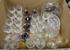 A collection of glassware to include Stuart wines,
