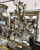 A modern gilt brass five light electroli