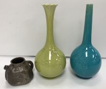 A Bretby bronzed pottery miniature teapo