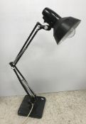 A vintage black painted anglepoise lamp