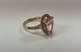 An 18 carat yellow gold kunzite and diam