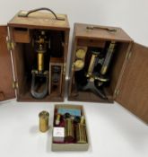 A circa 1900 brass and anodised monocula