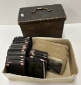 A painted pine box and a box containing