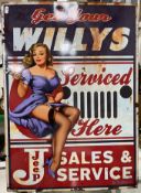 A reproduction advertising sign inscribe