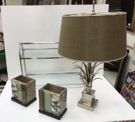 A 1920s Art Deco style chromed and glass