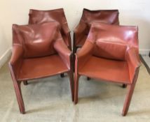 A set of four Cassina Cab 412 chairs in