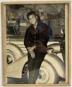 A framed and glazed black and white phot