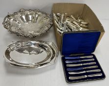 A collection of plated wares to include