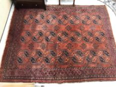 A vintage Afghan carpet, the central pan