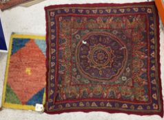 A Gabbeh rug, the central panel set with