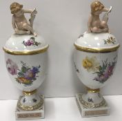 A pair of Royal Copenhagen floral spray