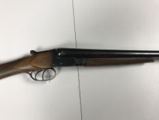 A Belgian 12 bore shotgun, double barrel