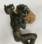 A 19th Century silver plated bronze figu