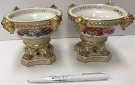 A pair of Crown Derby pot pourri vases,