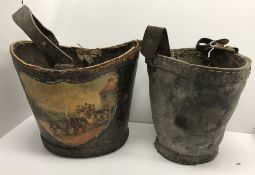 A 19th Century leather covered fire buck