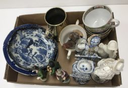 A box of various china wares, etc., incl