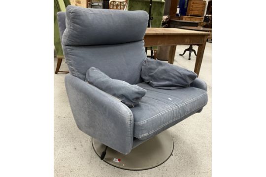 A modern Leolux fabric covered swivel ar - Image 1 of 2