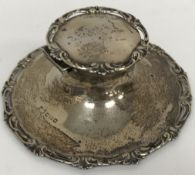 A George V silver capstan inkwell with o
