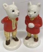 A Beswick Rupert Bear snowballing figure