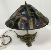 A 20th Century leaded glazed table lamp