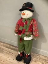 A large felt snowman, 120cm high