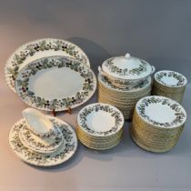 A Royal Worcester Lavinia dinner service, comprising three oval serving platters, two smaller oval