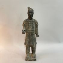 A Terracotta army warrior on plinth base, 46cm high
