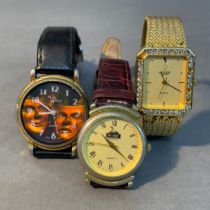 Three gentleman's quartz wrist watches all in base metal