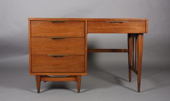 Kent, America c1950s, The Tableau, a formica top and walnut desk, having a drawer, fitted with a pen