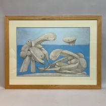 After Pablo Picasso, La Baignade, 1937, colour print, 81cm x 107cm overall with frame