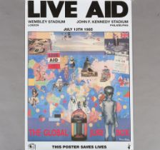 After Sir Peter Blake (b1932) Live Aid - Wembley and Philadelphia official poster for the 1985