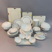 A Villeroy and Boch 'Trio' bone china dinner and tea service c.1985 for eight settings,