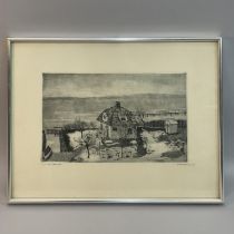 By and After Gerda Rotermund German (1902-1982), House by the Sea, black and white etching, titled
