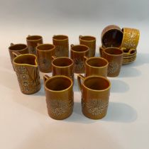Portmerion 'Totem' ware designed by Susan Williams-Ellis including eleven honey-coloured coffee