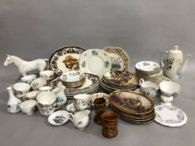 A collection of ceramics including a Sylvac horse