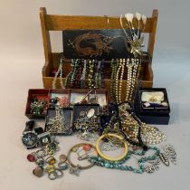 A collection of mid to late 20th century costume jewellery including necklaces, brooches, earrings