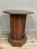 A Victorian mahogany column pot cupboard with later top, 77cm high