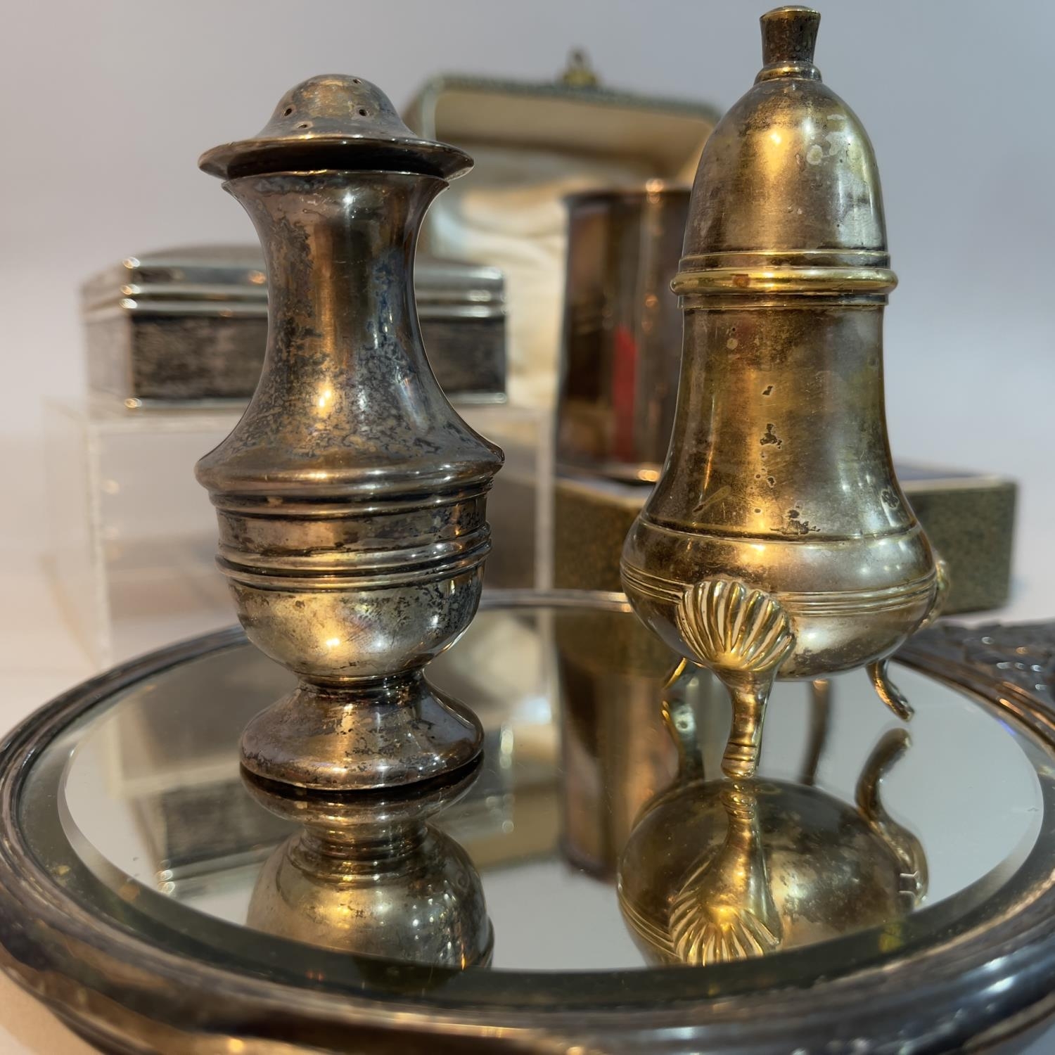 A collection of early 20th century silver including a child's tankard, Birmingham 1929, initialled - Image 2 of 2