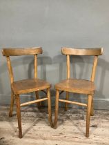 A pair of vintage beech polished bentwood chairs