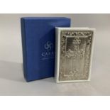 A child's sterling silver faced and white leather bound Bible, boxed, as new, 12.5cm x 8cm