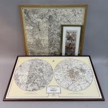 A Map Marketing map of Harrogate 60cm x 60cm, together with another 46cm x 66cm and a Karen Neale