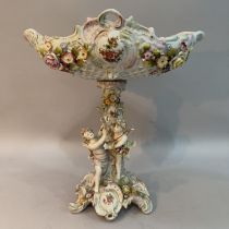 An early 20th Century German and porcelain comport