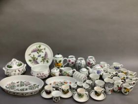 A collection of Portmeirion tableware of Pampona and other patterns, including three vases, a