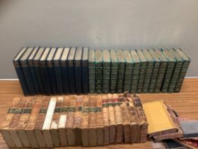 Marryat's Novels, uniform bound green half calf, pub. by Routledge & Sons Ltd, 14 vols together with